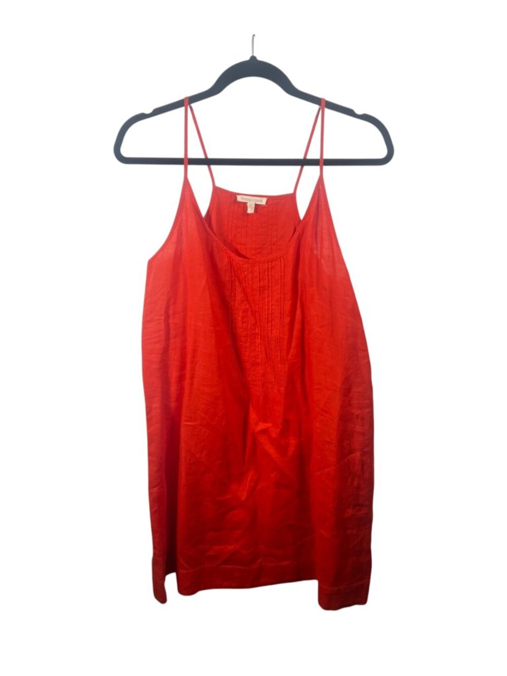 Eileen Fisher Dress Set Womens M Irish Linen Cami Pintuck Coastal Minimalist - Picture 4 of 9